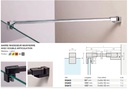 Barre raidisseur mur/verre avec double articulation, pour verres 8/12, L1057  Chromé