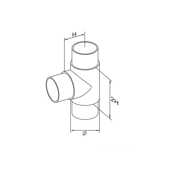 Raccord en T D42,4mm-304