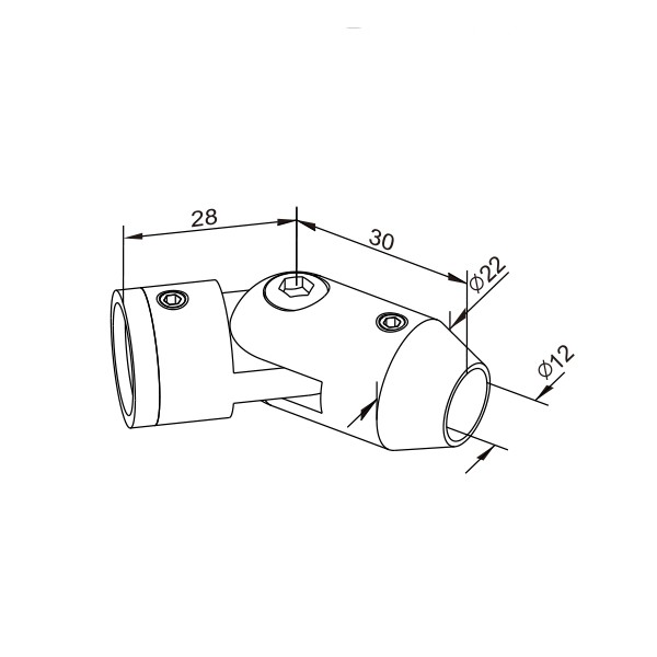 Support barreau articulé fixation murale -304