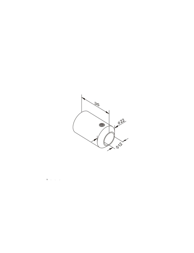 Support axial barreau fixation murale-304