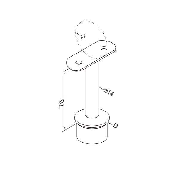 Support main courante fixe-304
