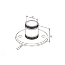 Platine sol D100mm pour tube D42.4mm- 304