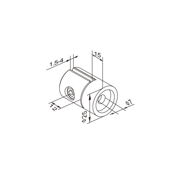 Pince tôle jusqu'à 4 mm fixation sur plat - 304