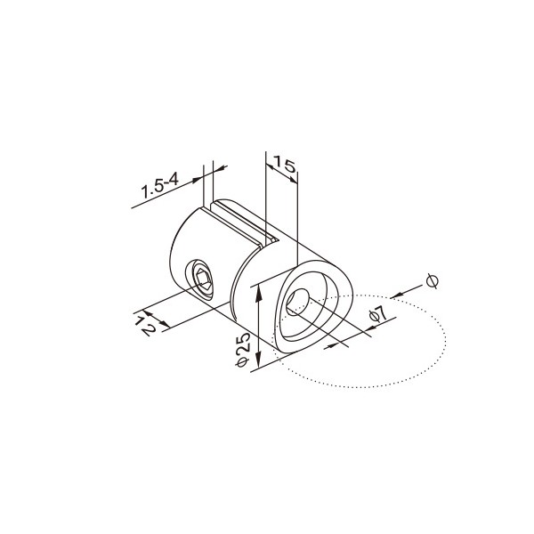 Pince tôle jusqu’à 4mm fixation sur tube -304