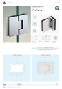 Charnière verre/verre en ligne réglable sans vis apparentes, pour verres 6/8, B50 H80  Effet inox brossé