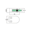 Pince à verre 8.76/10mm fixation sur plat-304