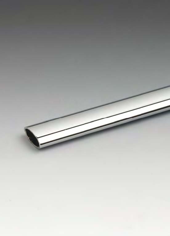 Barre elliptique, L500  RAL 9005 noir mat