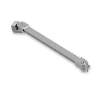 Barre raidisseur mur/rail avec double articulation, L557  RAL 9005 noir mat
