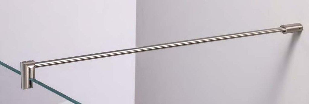 Barre raidisseur mur/verre fixe, pour verres 10/12, L520  Bronze