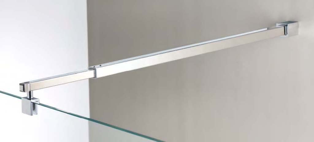 Barre raidisseur mur/verre télescopique, pour verres 6/8, L608/1108  Chromé