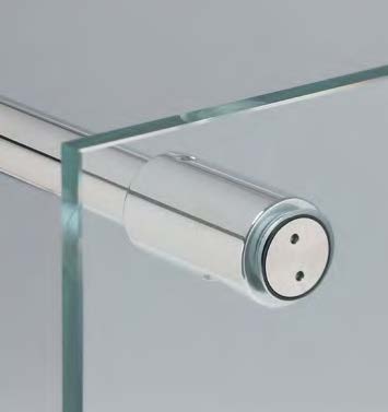 Barre raidisseur verre/verre fixe avec COFIS20, pour verres 8/12, L1620  Chromé