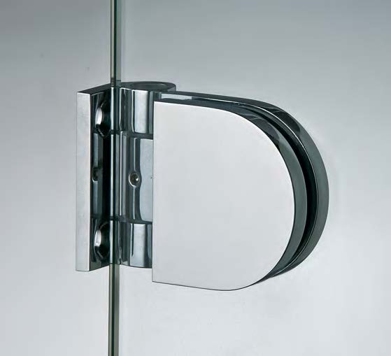 Charnière mur/verre ouverture vers l’extérieur, pour verres 6/8, B70 H50  Effet inox brossé
