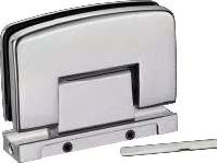 Charnière mur/verre réglable et sans vis apparentes pour montants étroits, pour verres 8/12, B55 H90  Chromé