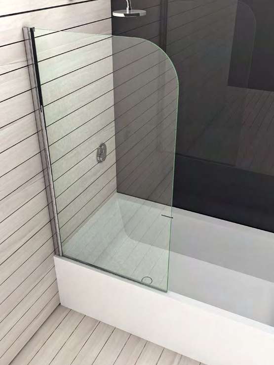 Charnière pleine hauteur pour pare-baignoire, pour verres 6, L1500  Aluminium brillant