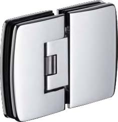 Charnière verre/verre en ligne réglable, pour verres 6/8, B49 H72  Effet inox brossé