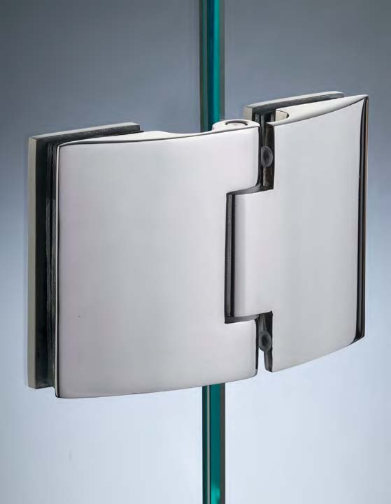 Charnière verre/verre en ligne, pour verres 8/10, B108 H70  Inox brossé