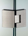 Charnière verre/verre à 135° réglable sans vis apparentes, pour verres 6/8, B50 H80  Effet inox brossé