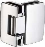 Charnière verre/verre à 90° réglable sans vis apparentes, pour verres 8/12, B55 H90  Effet inox brossé