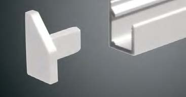 Embout gauche pour profils W61  Aluminium mat