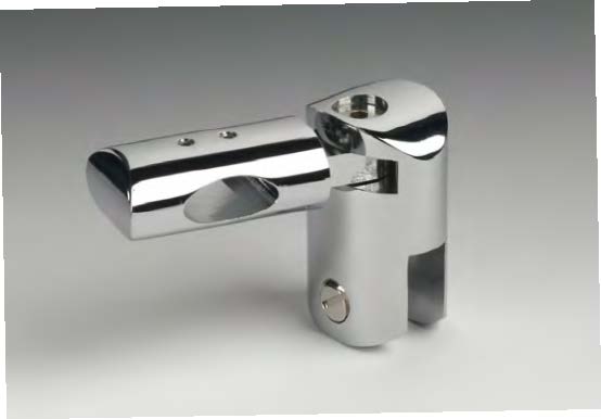 Fixation sur verre articulée avec écartement, pour verres 6/8, B30 H45 L65  Or