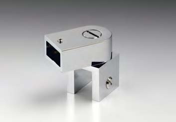 Fixation sur verre articulée, pour verres 8/12, B25 H40  Effet inox brossé