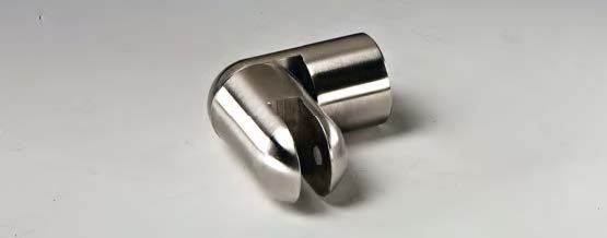 Fixation sur verre orientable, pour verres 8/10, B55 H61  Inox brossé