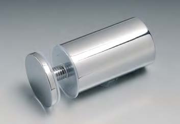 Fixation sur verre par vis à tête plate, pour verres 6/12  Nickel brossé