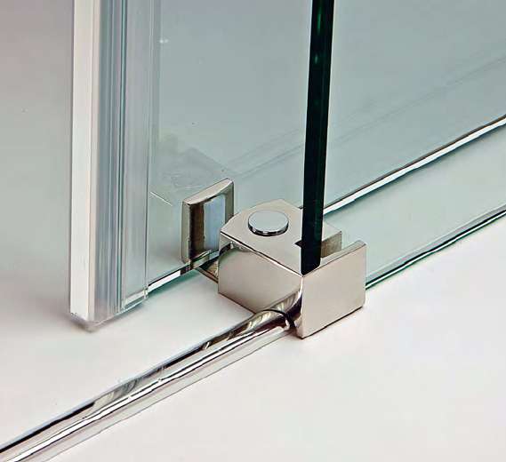 Guide au sol côté verre fixe droit  Inox brossé