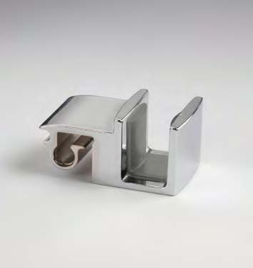 Guide au sol à clip pour verre avec profil, pour verres 8, B20 H20 L40  Chromé