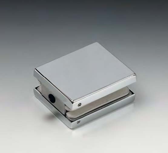 Gâche pour verrou, pour verres 10/12, B53 H63  Effet inox brossé