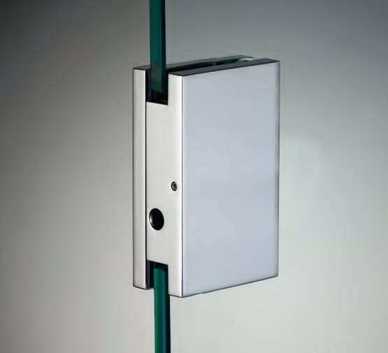 Gâche sur verre, pour verres 6/8, B50 H80  RAL 9005 noir mat