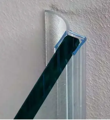 Joint avec languette courbe, pour verres 6/8, L2500  Transparent