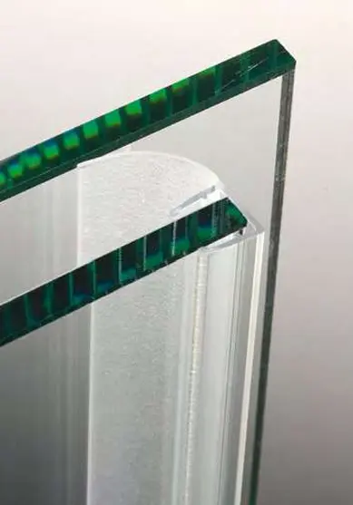 Joint avec languette latérale longue, pour verres 8/10, L2200  Noir mat