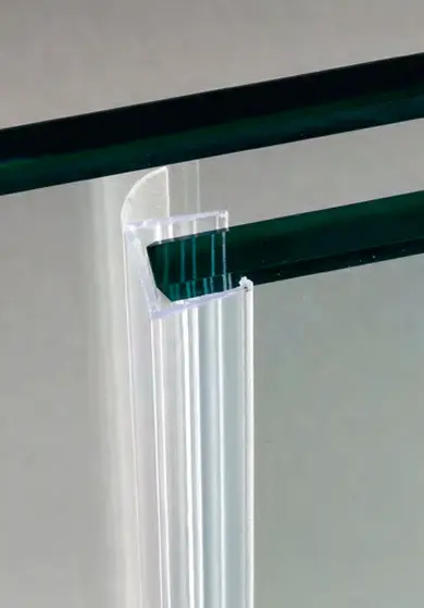 Joint avec languette latérale, pour verres 10/12, L2500  Transparent