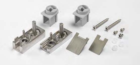 Kit accessoires de montage verre/verre  Inox brillant