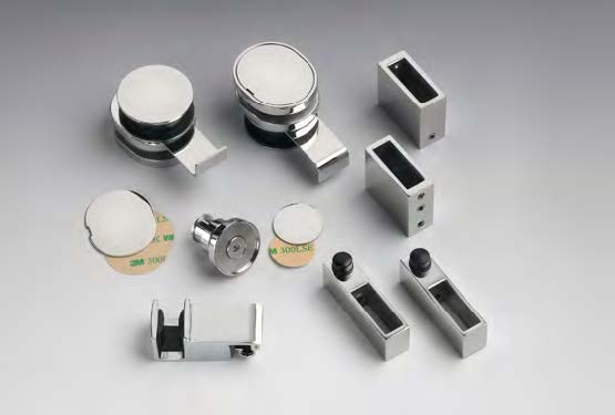 Kit accessoires mur/mur, pour verres 8  Inox brillant