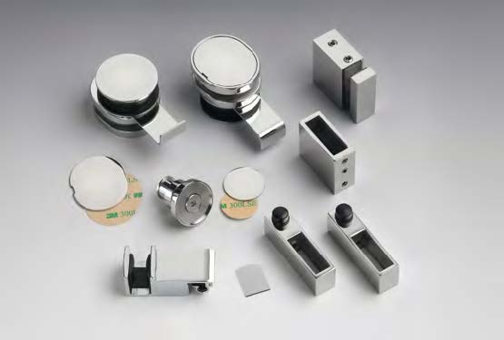 Kit accessoires mur/verre, pour verres 8  Inox brossé