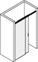 Kit douche coulissant mur/mur avec profil d’encadrement pour verre fixe avec amortisseur softbreak, pour verres 8  Aluminium brillant