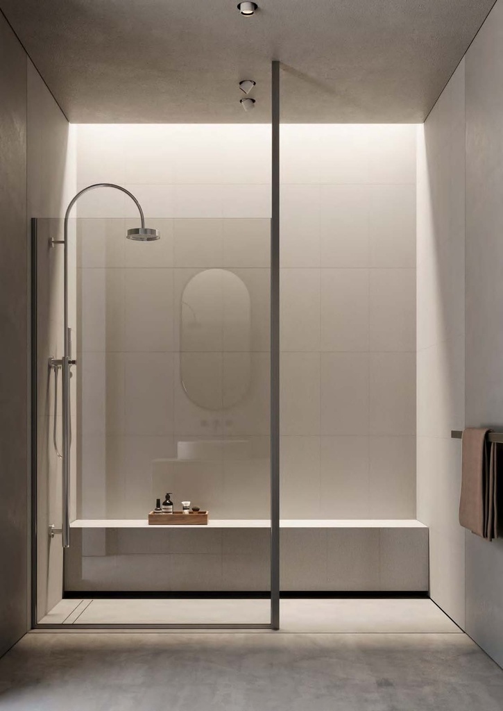 Kit douche open avec montant, pour verres 8/10  Noir mat