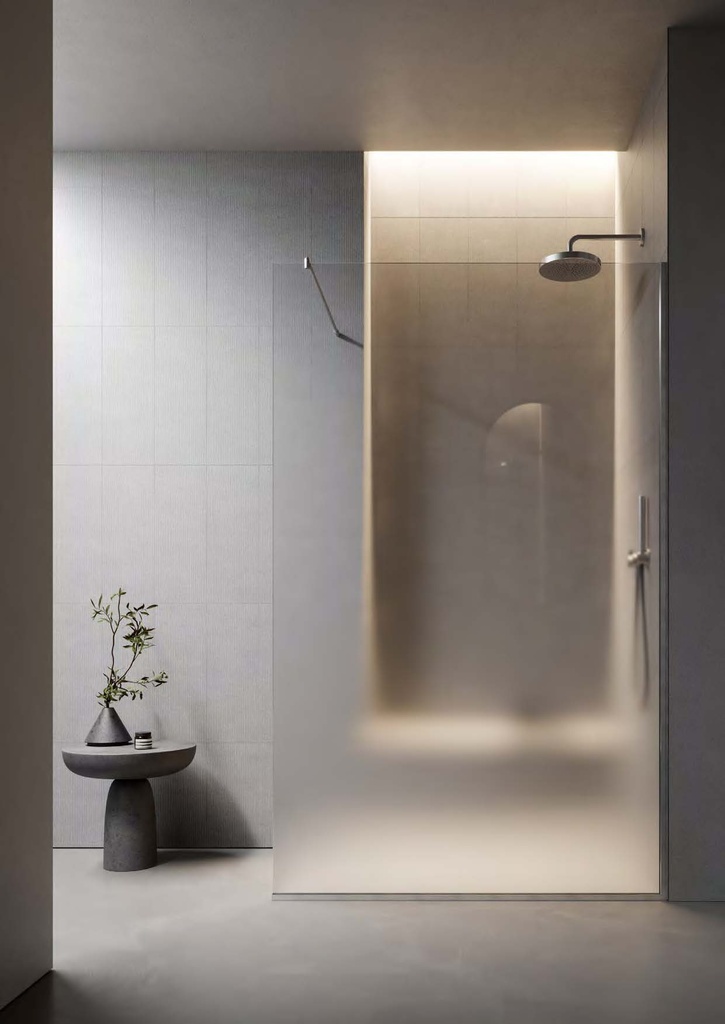 Kit douche open avec profils, pour verres 8/10  Effet inox brossé