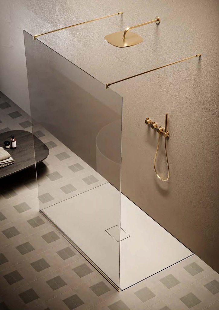 Kit douche open double passage avec profils, pour verres 8/10  Or
