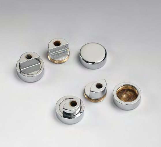 N° 4 supports de miroir, pour verres 6, B25 H13  Chromé