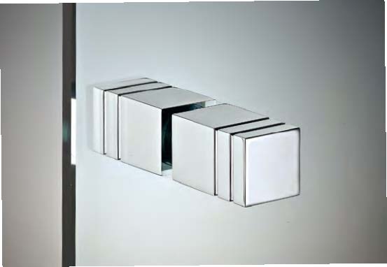 Paire de boutons longs, pour verres 8/15, B25 H25 L44  Nickel brossé