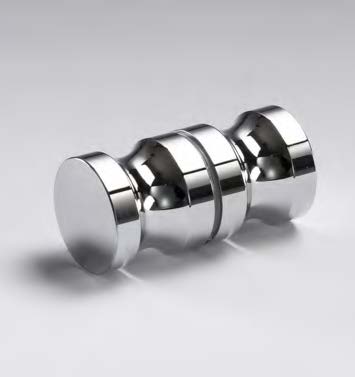 Paire de boutons ronds, pour verres 6/10, B30 L32  Effet inox brossé