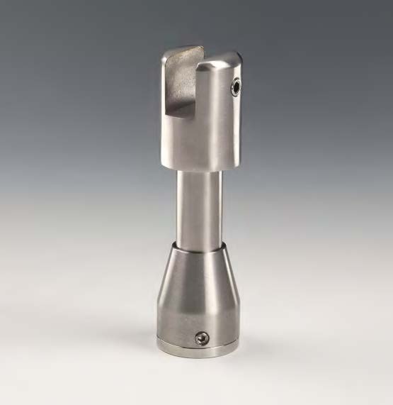 Pied réglable, pour verres 8/12, B36 H105/110  Inox brossé