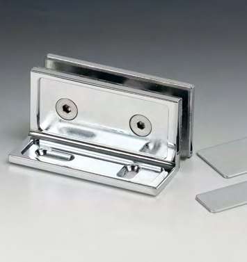 Pince mur/verre fixation latérale courte, pour verres 6/12, B80 H40  Effet inox brossé