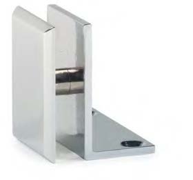 Pince mur/verre fixation latérale large, pour verres 6/10, B40 H50 L27  Chromé