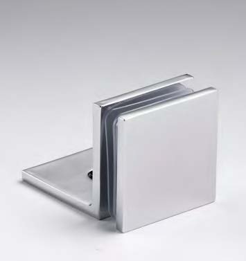 Pince mur/verre fixation latérale large, pour verres 6/10, B45 H45 L45  Chromé