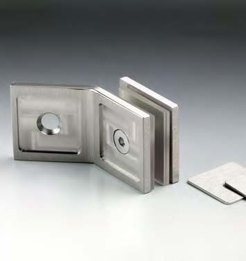 Pince mur/verre à 135°, pour verres 6/12, B40 H40  Chromé