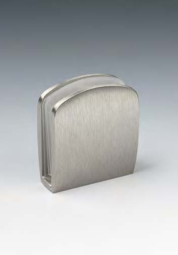 Pince mur/verre, pour verres 6/12, B45 H51  Effet inox brossé